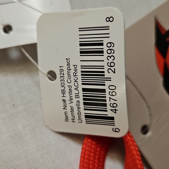 Hunter Vented Compact Dual Canopy Oversized Umbrella, Black/Red, NWT - Picture 6 of 8